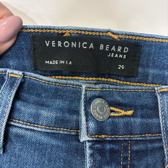 Veronica Beard Beverly Skinny High Rise Flare Jeans in Bright Blue Sz 29 - Picture 6 of 12